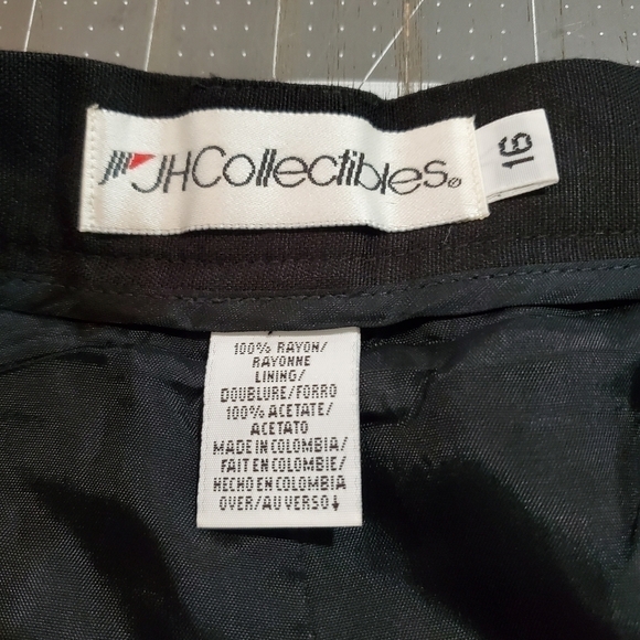 Vintage 90s JH Collectibles Black High Waisted Pleated Trouser Slacks Size 16 - Picture 9 of 11